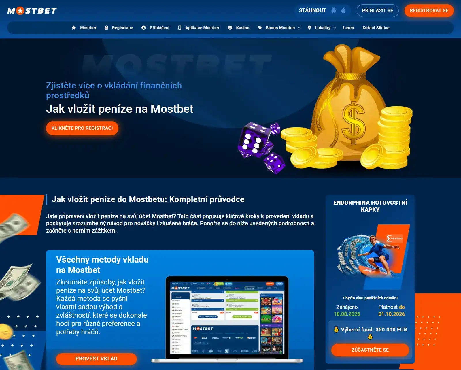 Mostbet platby v CZK: vklady a dostupné metody